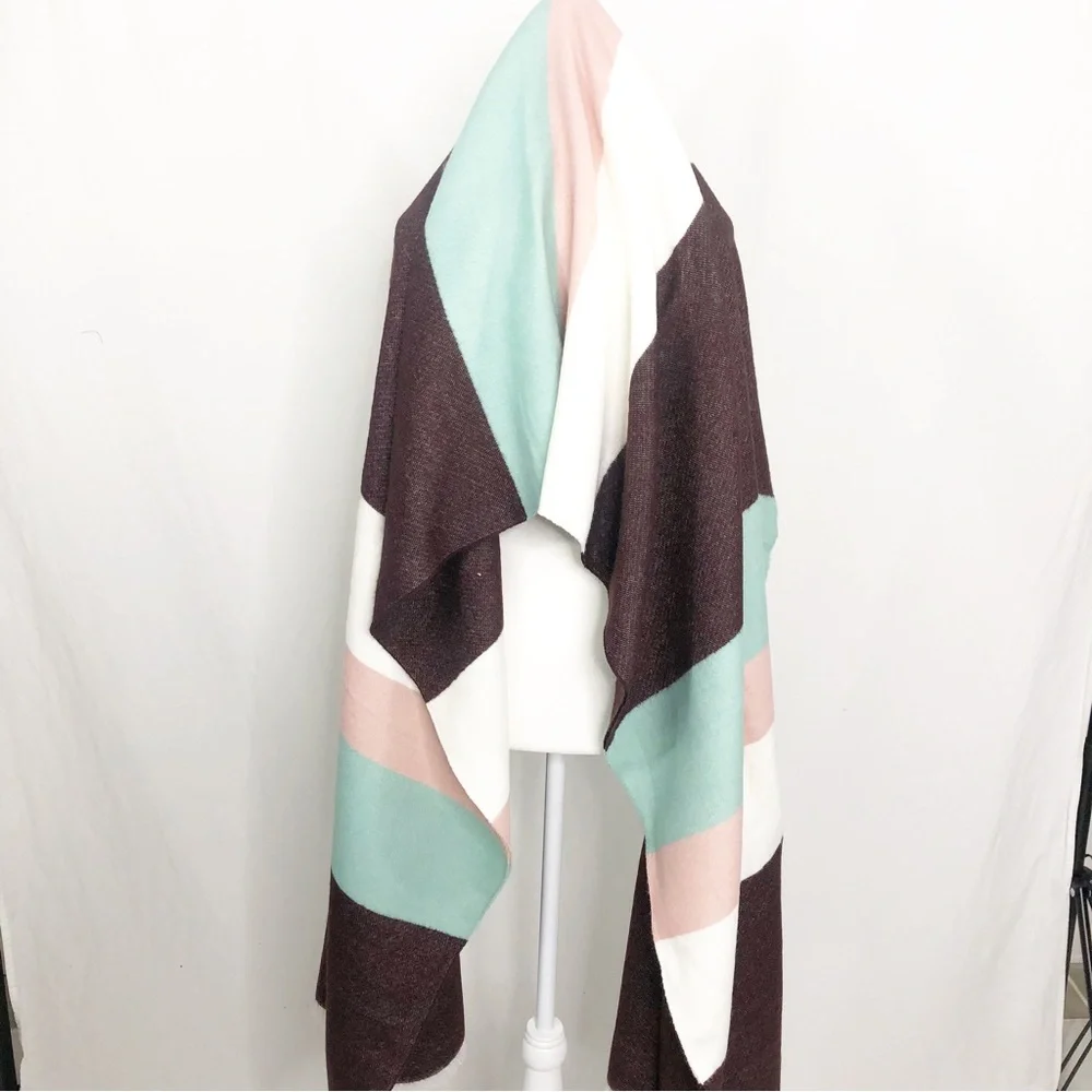 NEW LOFT Ann Taylor Soft Chunky Winter Scarf, Multiple Color Block